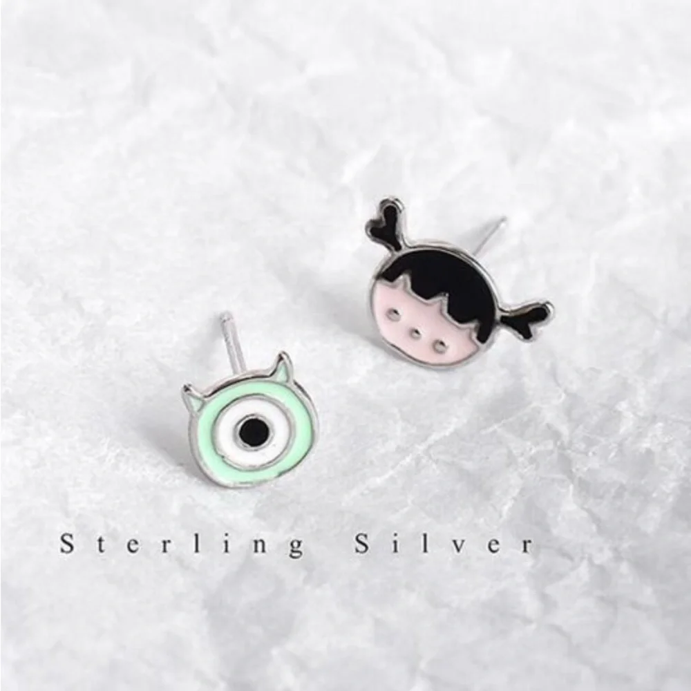 “Monsters Inc.” Boo & Mike Girl Toddler One-Eyed Cyclops Pixar 925 Silver Studs